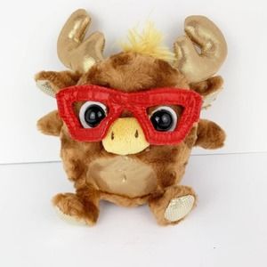Christmas Aurora Reindeer with Red Glasses Plush Toy